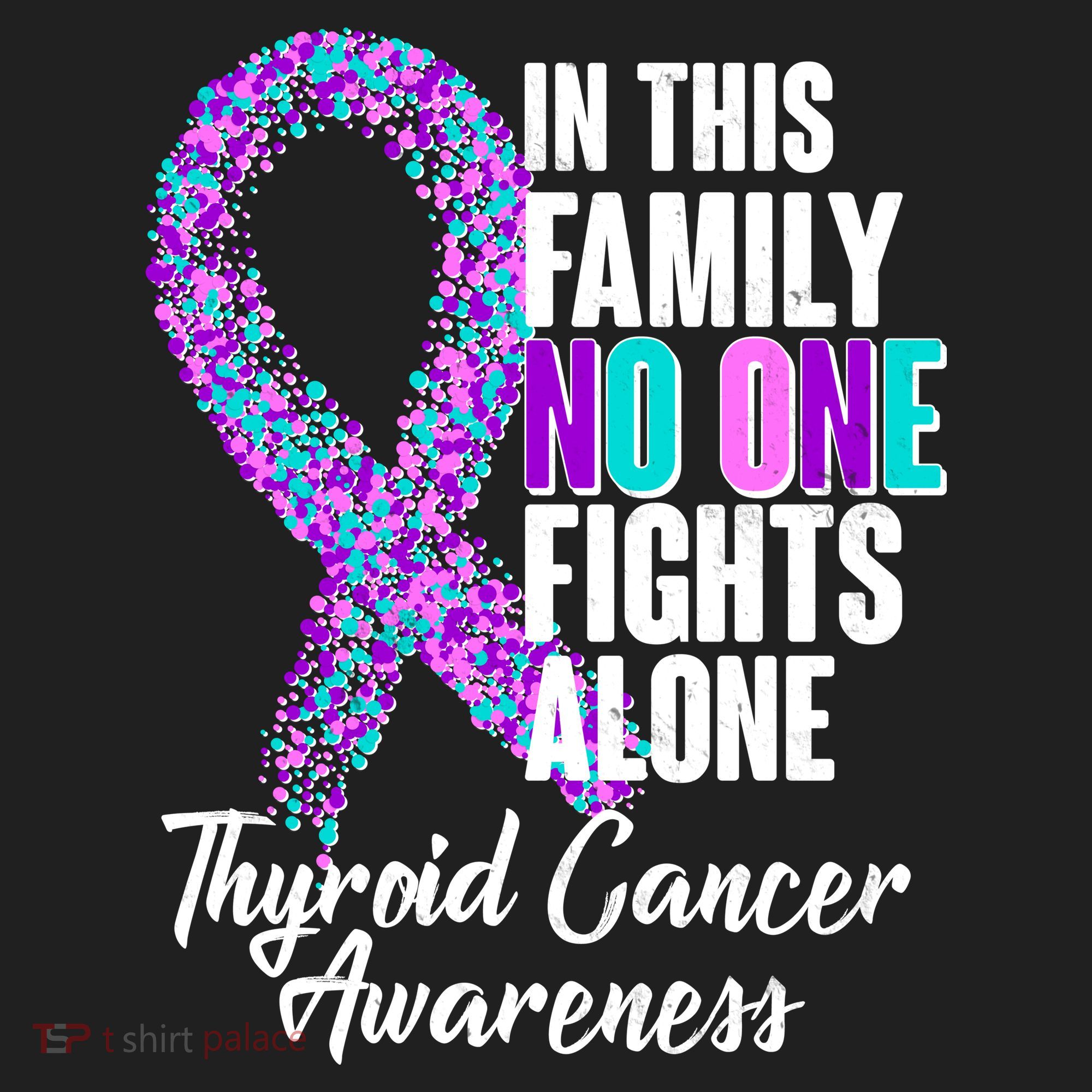 No One Fights Alone Thyroid Cancer Awareness Golf Towel