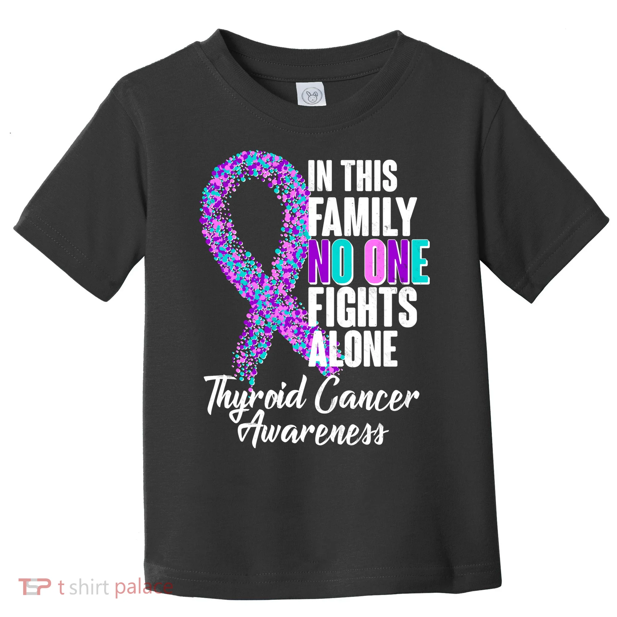 No One Fights Alone Thyroid Cancer Awareness Toddler T-Shirt