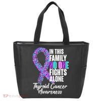 No One Fights Alone Thyroid Cancer Awareness Tote Bag thumb 0