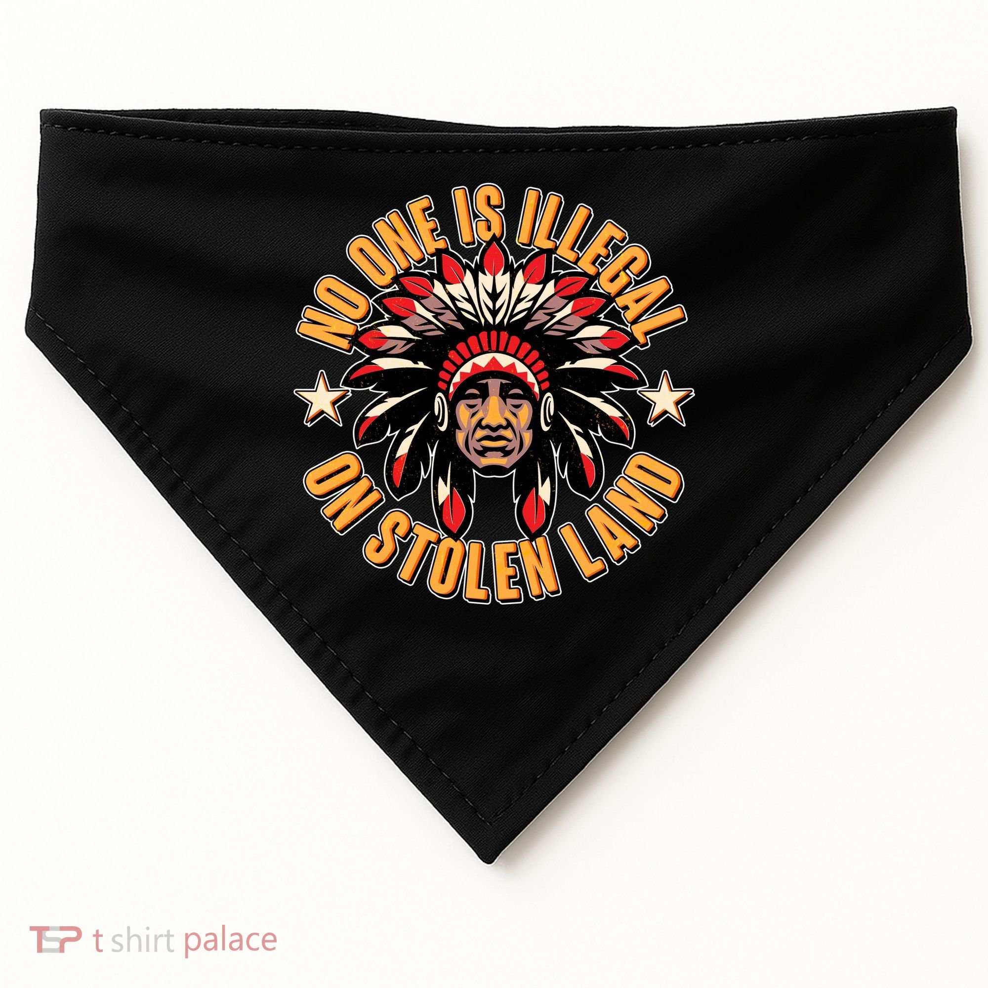 No One is Illegal On Stolen Land USA-Made Doggie Bandana