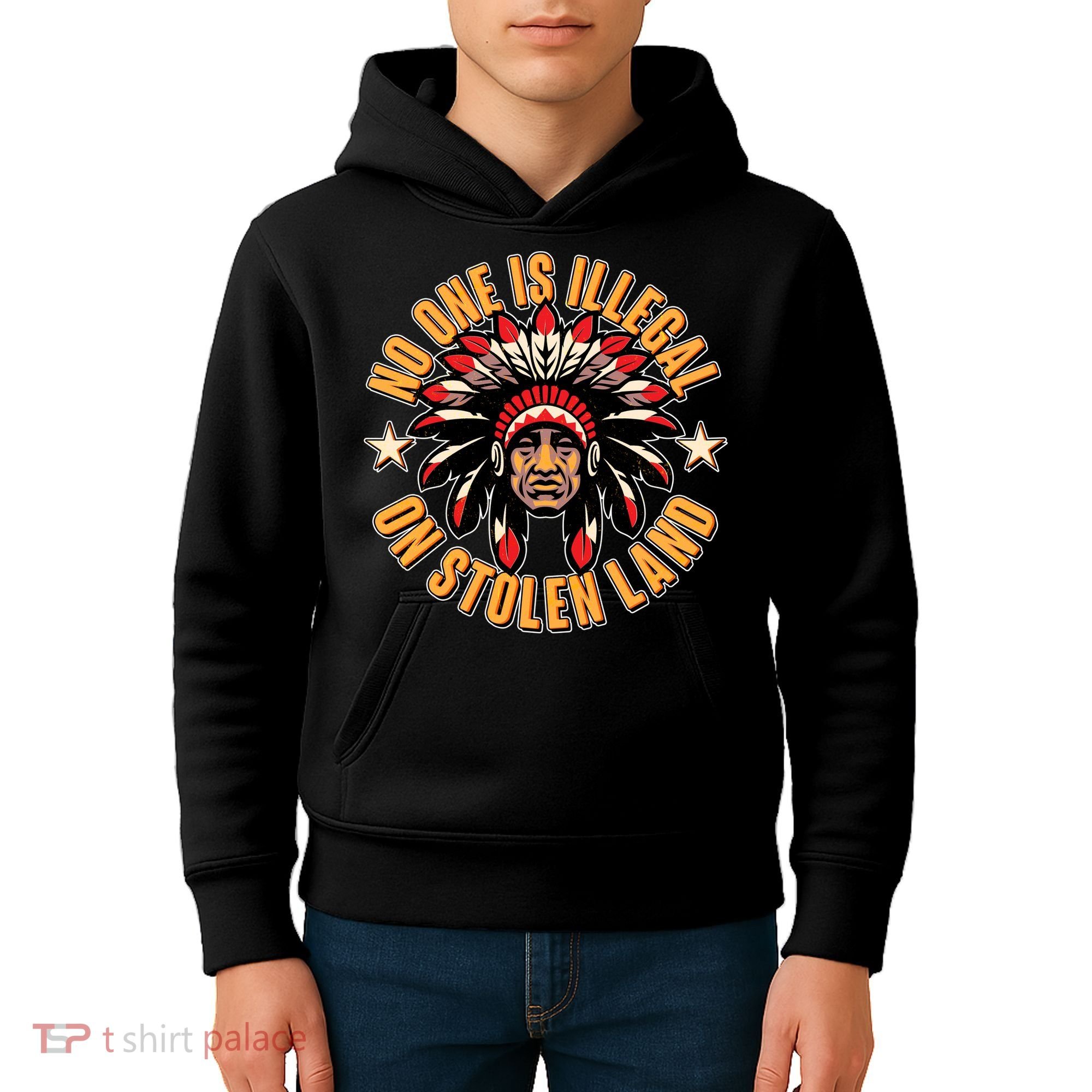 No One is Illegal On Stolen Land Kids Hoodie