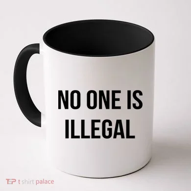 No One is Illegal Text Logo Coffee Mug