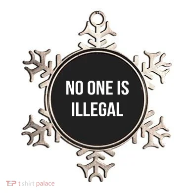 No One is Illegal Text Logo Ornament