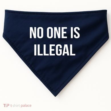 No One is Illegal Text Logo USA-Made Doggie Bandana
