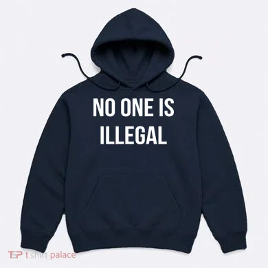 No One is Illegal Text Logo Hoodie