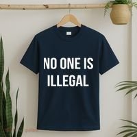 No One is Illegal Text Logo T-Shirt thumb 2