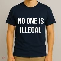 No One is Illegal Text Logo T-Shirt thumb 3