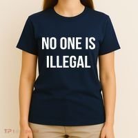 No One is Illegal Text Logo T-Shirt thumb 4