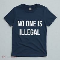 No One is Illegal Text Logo T-Shirt thumb 5