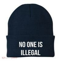 No One is Illegal Text Logo Beanie thumb 0