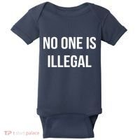 No One is Illegal Text Logo Baby Bodysuit thumb 0