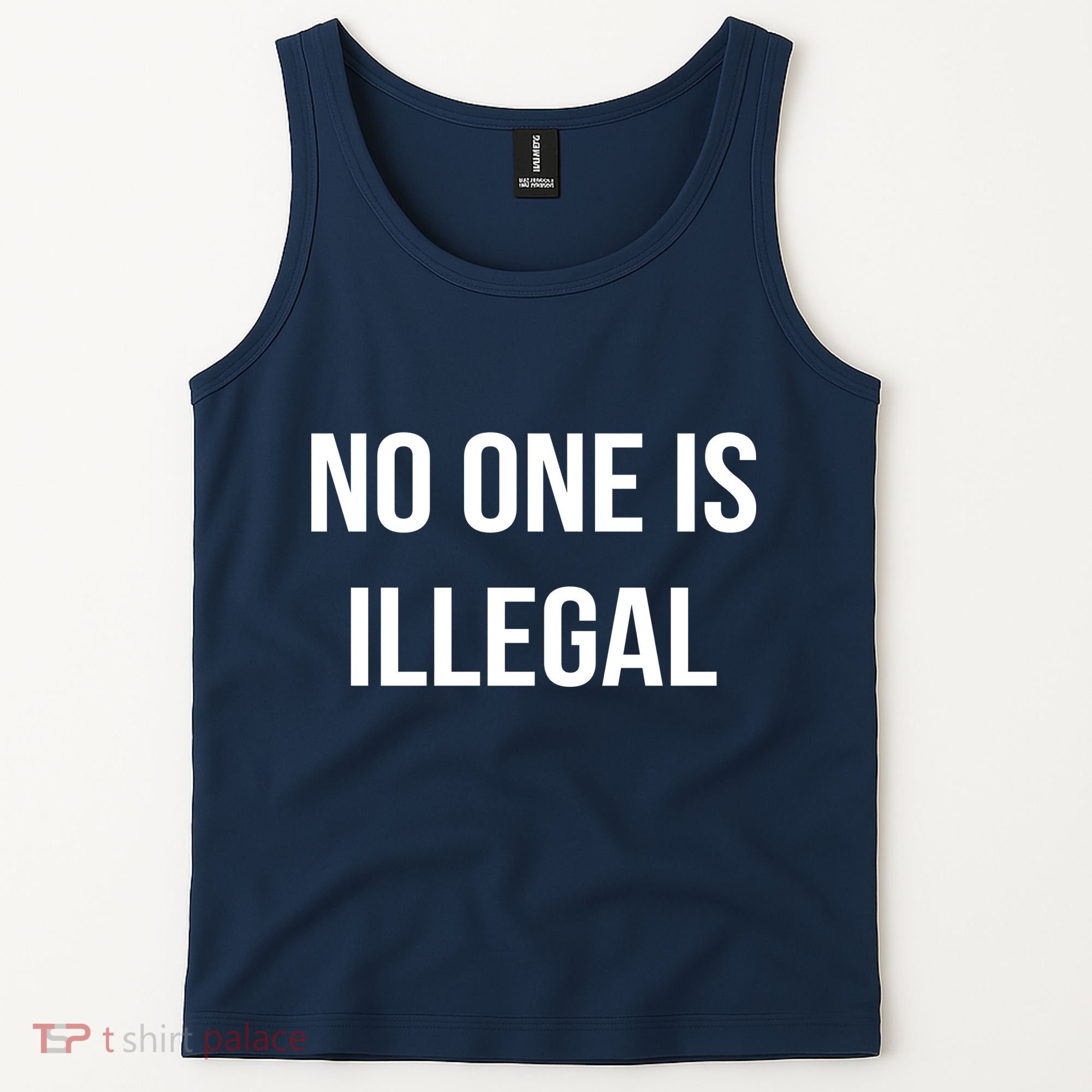 No One is Illegal Text Logo Tank Top