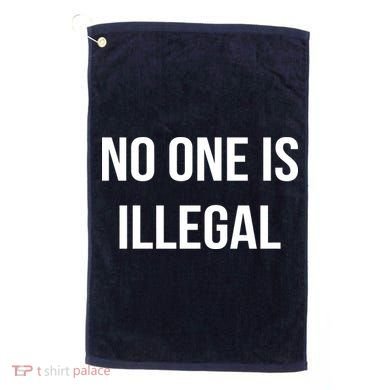 No One is Illegal Text Logo Golf Towel