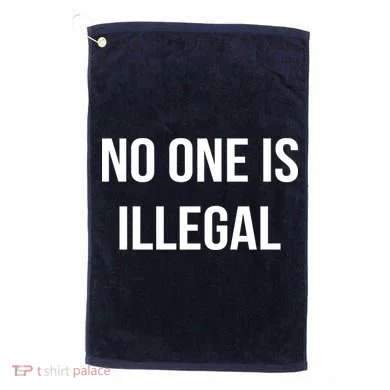 No One is Illegal Text Logo Golf Towel