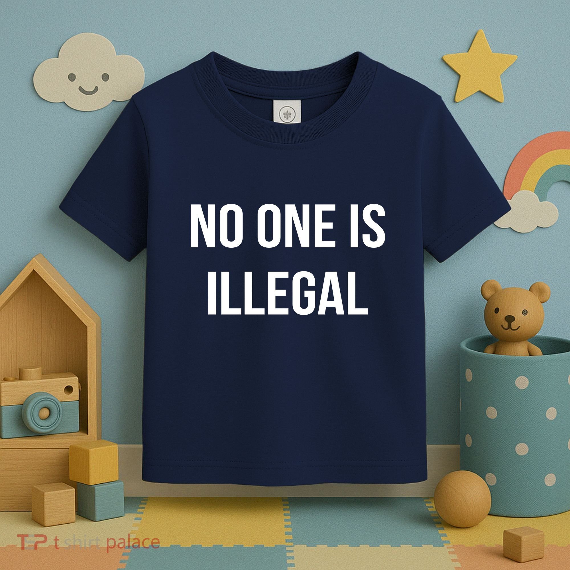 No One is Illegal Text Logo Toddler T-Shirt