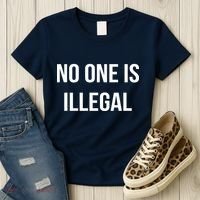 No One is Illegal Text Logo Women's T-Shirt thumb 3