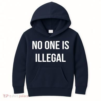 No One is Illegal Text Logo Kids Hoodie