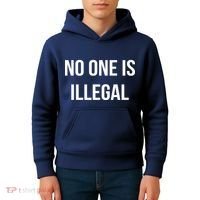 No One is Illegal Text Logo Kids Hoodie thumb 4