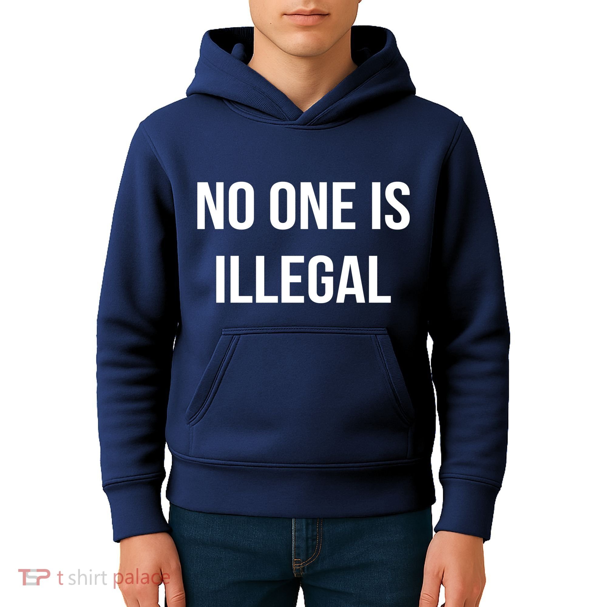 No One is Illegal Text Logo Kids Hoodie