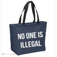 No One is Illegal Text Logo Tote Bag thumb 2