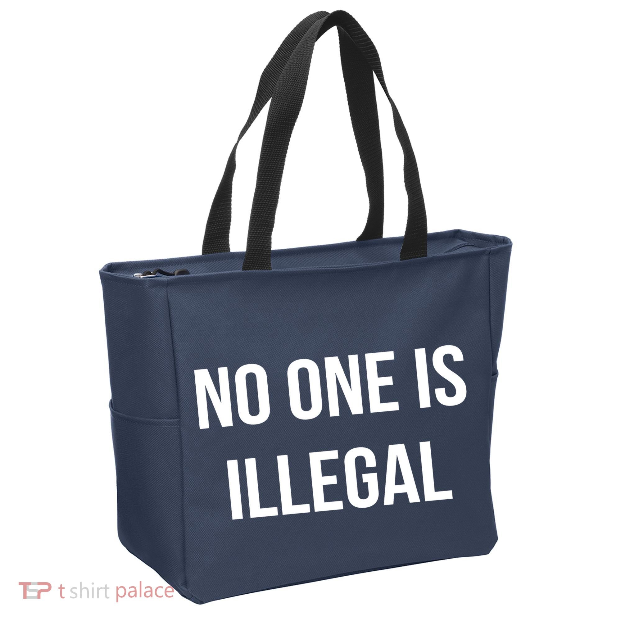 No One is Illegal Text Logo Tote Bag