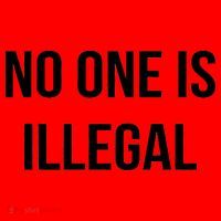 No One is Illegal Text Logo Santa Hat thumb 1