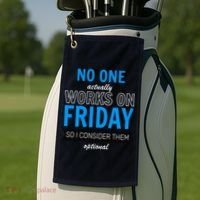 No One Works On Friday Golf Towel thumb 2