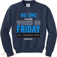 No One Works On Friday Kids Sweatshirt thumb 0