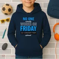 No One Works On Friday Kids Hoodie thumb 2