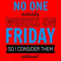 No One Works On Friday Santa Hat thumb 1