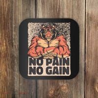 No Pain No Gain Strong Tiger Coaster thumb 0