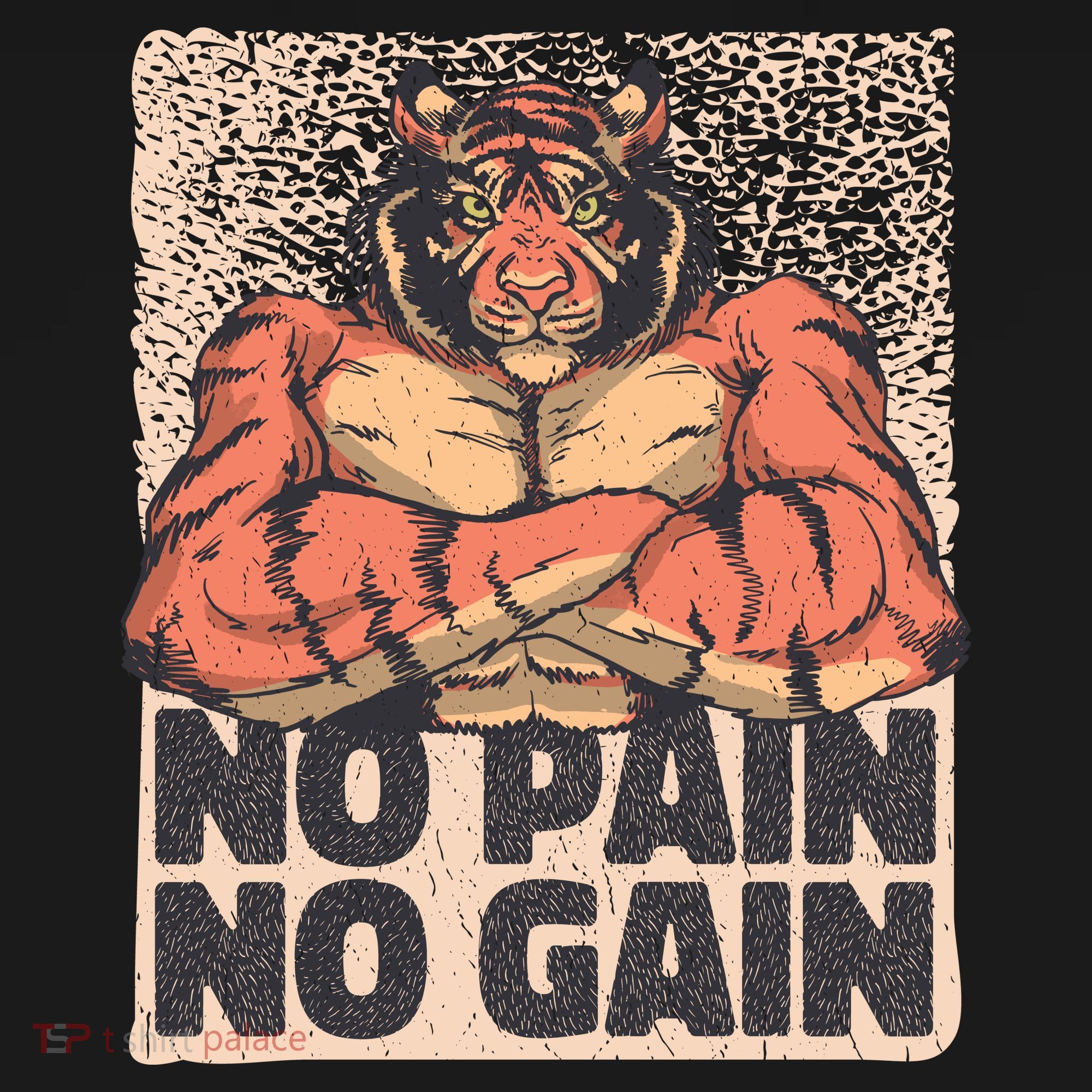 No Pain No Gain Strong Tiger Coaster