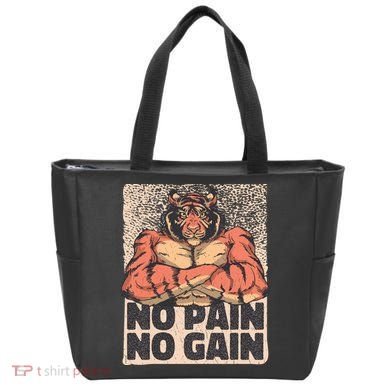 No Pain No Gain Strong Tiger Tote Bag