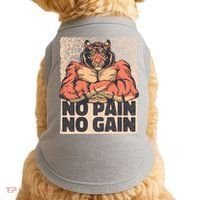 No Pain No Gain Strong Tiger Doggie Tank thumb 0