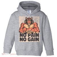 No Pain No Gain Strong Tiger Toddler Hoodie thumb 0
