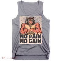 No Pain No Gain Strong Tiger Tank Top thumb 0