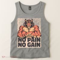No Pain No Gain Strong Tiger Tank Top thumb 2