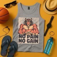 No Pain No Gain Strong Tiger Tank Top thumb 4