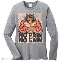 No Pain No Gain Strong Tiger Women's Long Sleeve Shirt thumb 0