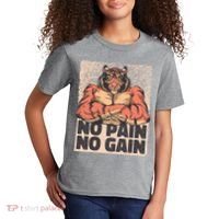 No Pain No Gain Strong Tiger Kids T-Shirt thumb 2