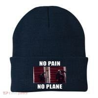 No Pain No Plane Funny Biden Stumbling Meme Beanie thumb 0