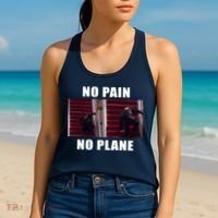 No Pain No Plane Funny Biden Stumbling Meme Women's Tank Top thumb 2
