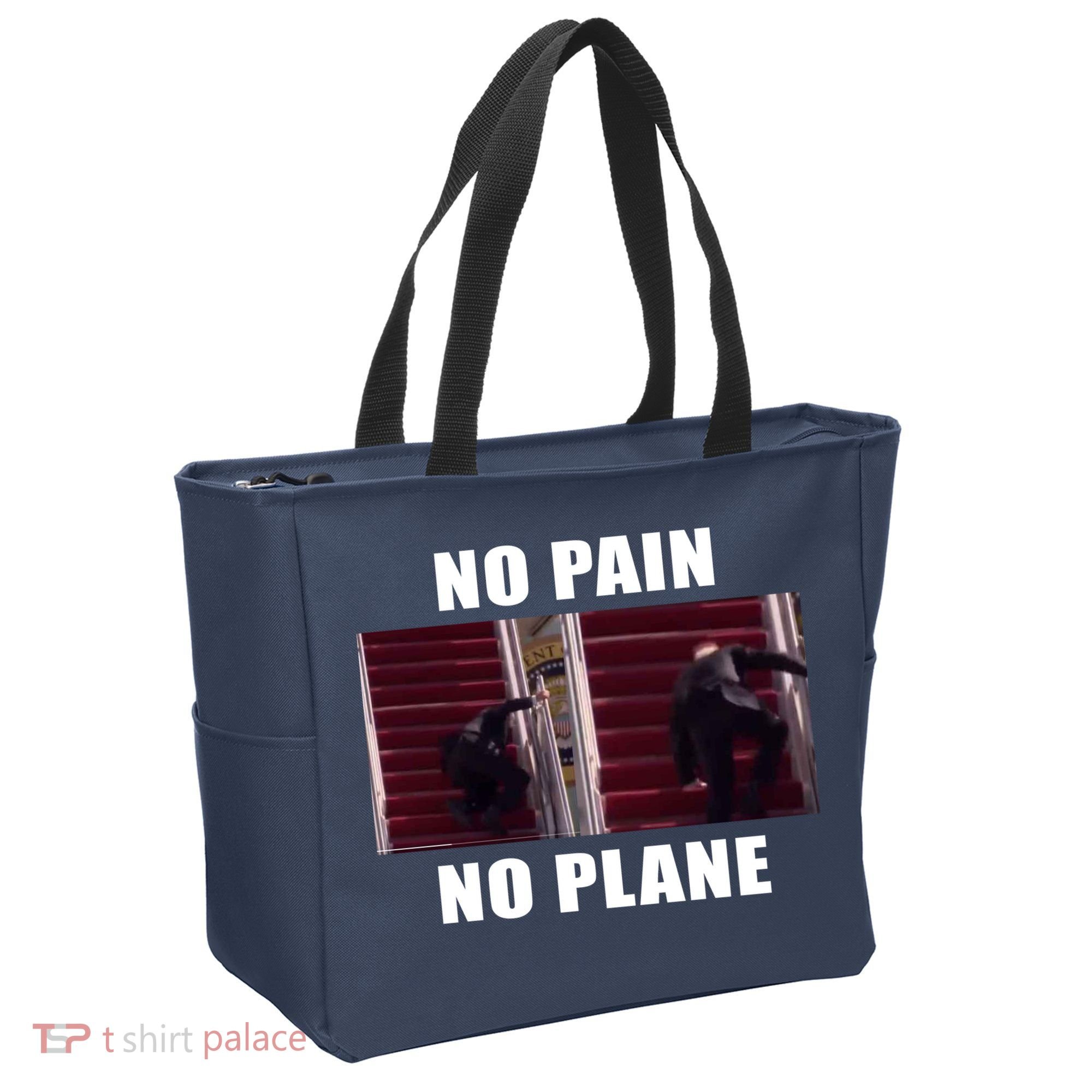 No Pain No Plane Funny Biden Stumbling Meme Tote Bag