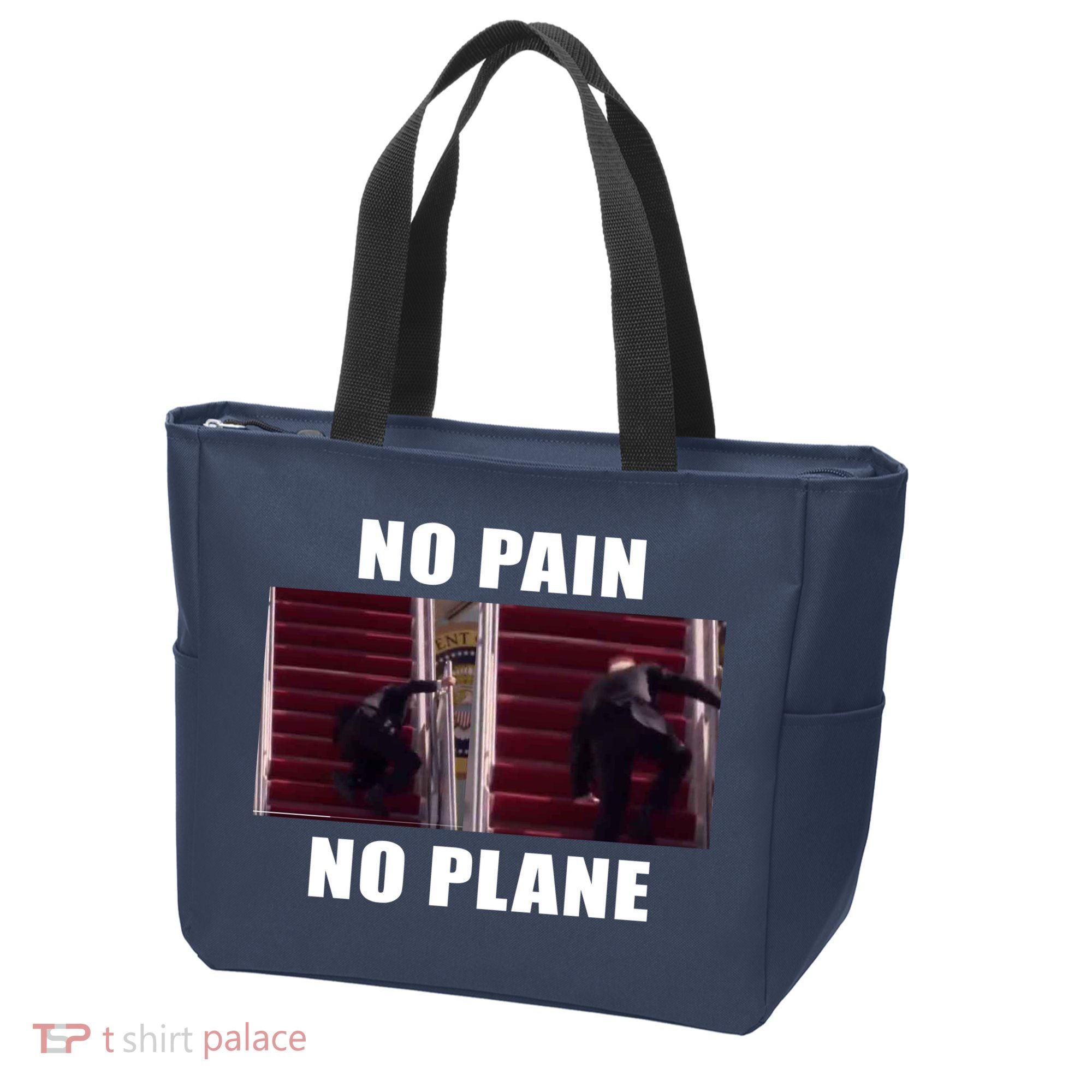 No Pain No Plane Funny Biden Stumbling Meme Tote Bag