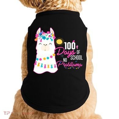 No Probllama 100 Days Of School Doggie Tank