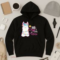 No Probllama 100 Days Of School Hoodie thumb 3