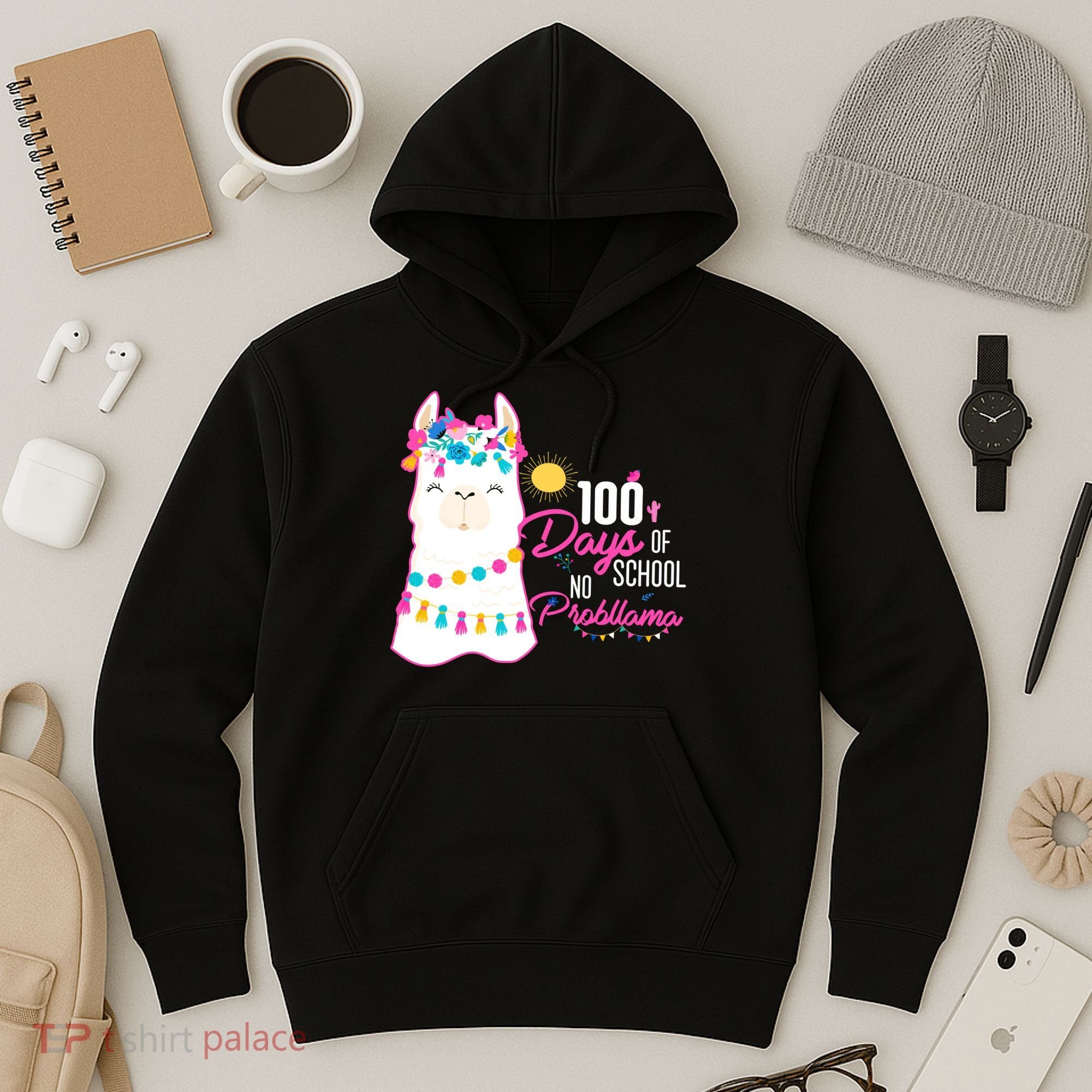 No Probllama 100 Days Of School Hoodie