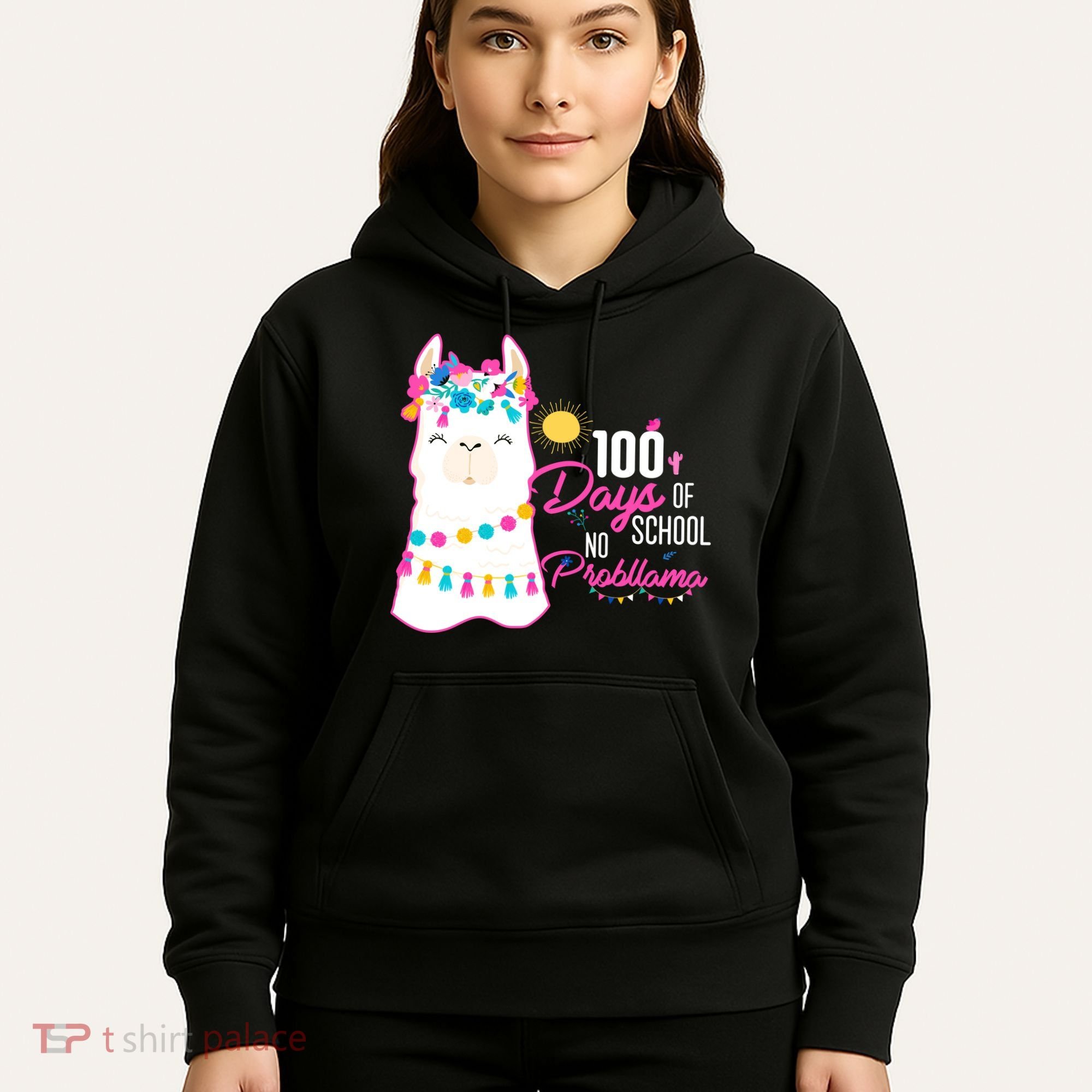 No Probllama 100 Days Of School Hoodie