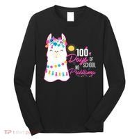 No Probllama 100 Days Of School Long Sleeve Shirt thumb 0