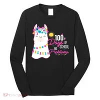 No Probllama 100 Days Of School Long Sleeve Shirt thumb 0